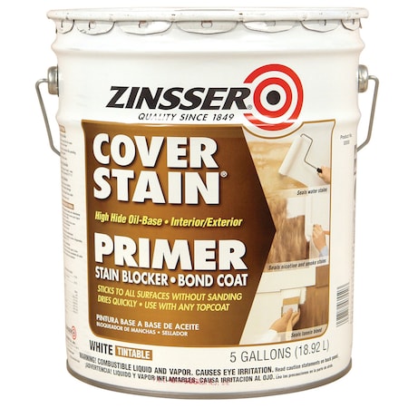 Zinsser Zinsser Cover Stain White Oil-Based Alkyd Primer and Sealer 5 gal 03550